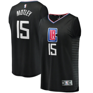 Men's LA Clippers Johnathan Motley Fanatics Branded Black Fast Break Replica Player Jersey - Statement Edition