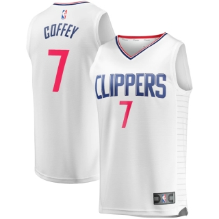 Men's LA Clippers Amir Coffey Fanatics Branded White Fast Break Replica Player Jersey - Association Edition