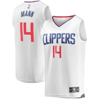 Men's LA Clippers Terance Mann Fanatics Branded White Fast Break Replica Player Jersey - Association Edition