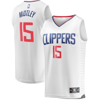 Men's LA Clippers Johnathan Motley Fanatics Branded White Fast Break Replica Jersey - Association Edition