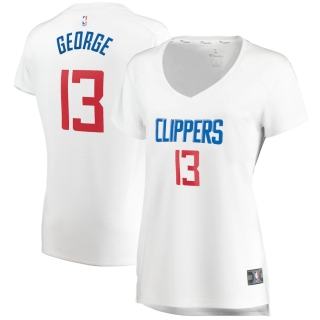 Women's LA Clippers Paul George Fanatics Branded White Fast Break Replica Jersey - Association Edition