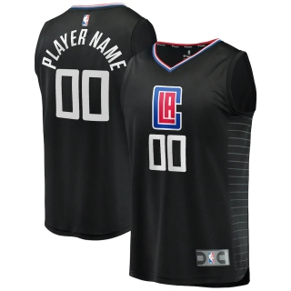 Men's LA Clippers Fanatics Branded Black Fast Break Custom Replica Jersey - Statement Edition