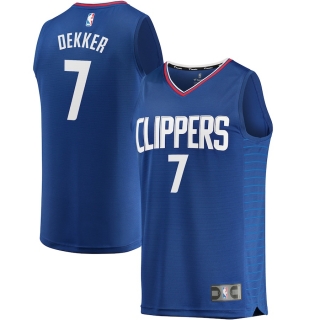 Men's LA Clippers Sam Dekker Fanatics Branded Blue Fast Break Replica Jersey - Icon Edition