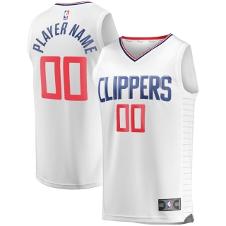 Men's LA Clippers Fanatics Branded White Fast Break Custom Replica Jersey - Association Edition