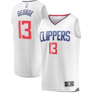 Men's LA Clippers Paul George Fanatics Branded White Fast Break Replica Jersey - Association Edition