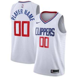 Men's LA Clippers Nike White 2020-21 Swingman Custom Jersey – Association Edition