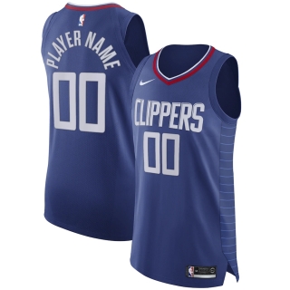 Men's LA Clippers Nike Blue Authentic Custom Jersey - Icon Edition