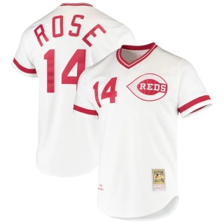 Men's Cincinnati Reds Pete Rose Mitchell & Ness White Cooperstown Collection Authentic Jersey