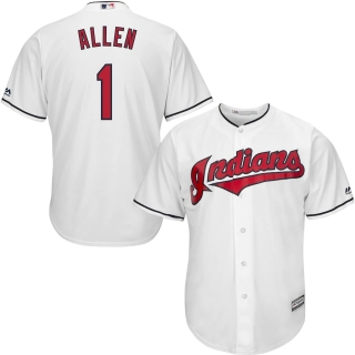 Men's Cleveland Indians Greg Allen Majestic White Home Official Cool Base Player Jersey