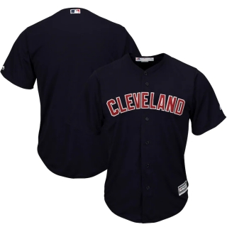 Men's Cleveland Indians Majestic Alternate Navy Big & Tall Cool Base Replica Team Jersey
