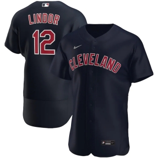 Men's Cleveland Indians Francisco Lindor Nike Navy Alternate 2020 Authentic Player Jersey
