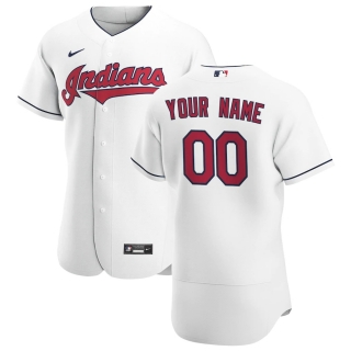 Men's Cleveland Indians Nike White 2020 Home Authentic Custom Jersey