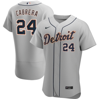 Men's Detroit Tigers Miguel Cabrera Nike Gray Road 2020 Authentic Player Jersey