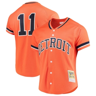Men's Detroit Tigers Sparky Anderson Mitchell & Ness Orange Fashion Cooperstown Collection Mesh Batting Practice Jersey