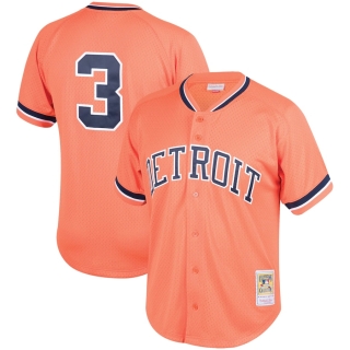 Men's Detroit Tigers Alan Trammell Mitchell & Ness Orange Fashion Cooperstown Collection Mesh Batting Practice Jersey