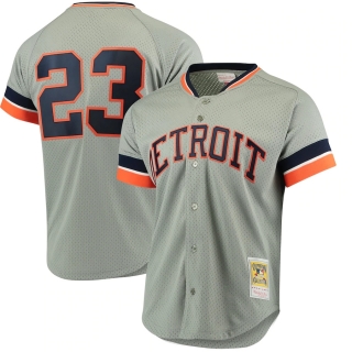 Men's Detroit Tigers Kirk Gibson Mitchell & Ness Gray Fashion Cooperstown Collection Mesh Batting Practice Jersey