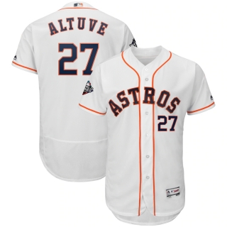 Men's Houston Astros Jose Altuve Majestic White 2019 World Series Bound Authentic Flex Base Player Jersey