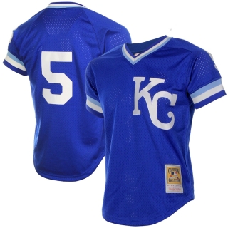Kansas City Royals George Brett Mitchell & Ness Royal Blue Batting Practice Jersey