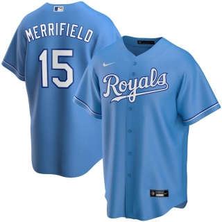 Men's Kansas City Royals Whit Merrifield Nike Light Blue Alternate 2020 Replica Player Jersey