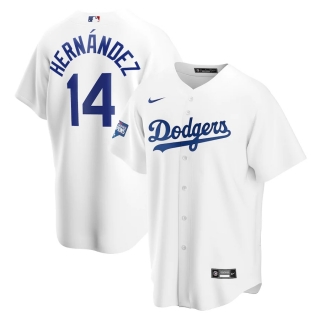 Men's Los Angeles Dodgers Enrique Hernández Nike White 2020 World Series Champions Home Patch Replica Player Jersey