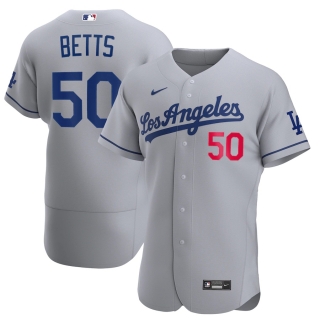 Men's Los Angeles Dodgers Mookie Betts Nike Gray 2020 Away Official Authentic Player Jersey