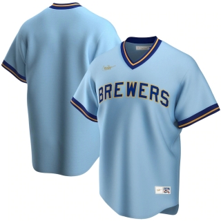 Men's Milwaukee Brewers Nike Powder Blue Road Cooperstown Collection Team Jersey