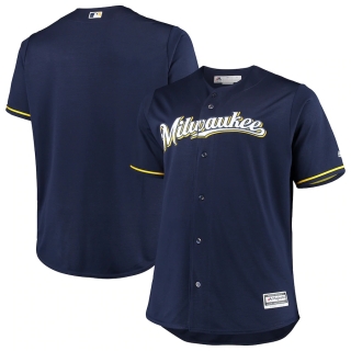 Men's Milwaukee Brewers Majestic Navy Alternate Home Big & Tall Team Cool Base Jersey