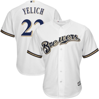 Men's Milwaukee Brewers Christian Yelich Majestic White Big & Tall Home Cool Base Player Jersey