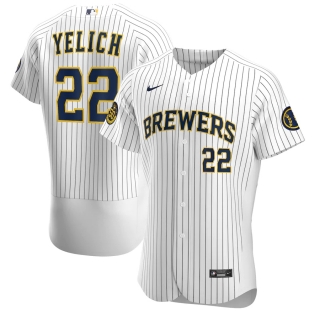Men's Milwaukee Brewers Christian Yelich Nike White Alternate 2020 Authentic Player Jersey