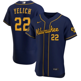Men's Milwaukee Brewers Christian Yelich Nike Navy Alternate 2020 Authentic Player Jersey