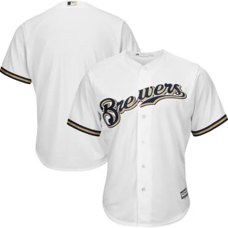 Men's Milwaukee Brewers Majestic White Home Cool Base Team Jersey
