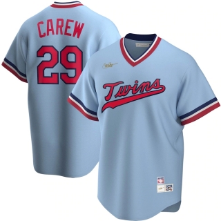 Men's Minnesota Twins Rod Carew Nike Light Blue Road Cooperstown Collection Player Jersey