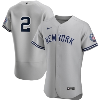 Men's New York Yankees Derek Jeter Nike Gray 2020 Hall of Fame Induction Road Authentic Player Jersey