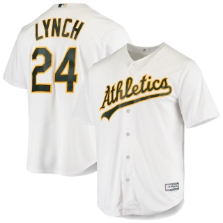 Men's Oakland Athletics Marshawn Lynch Majestic White NFL x MLB Crossover Cool Base Player Jersey