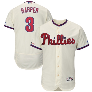 Men's Philadelphia Phillies Bryce Harper Majestic Cream Alternate Flex Base Authentic Collection Player Jersey