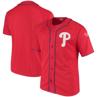 Men's Philadelphia Phillies Stitches Red Team Color Full-Button Jersey
