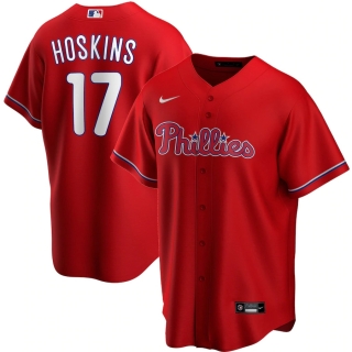 Men's Philadelphia Phillies Rhys Hoskins Nike Red Alternate 2020 Replica Player Jersey