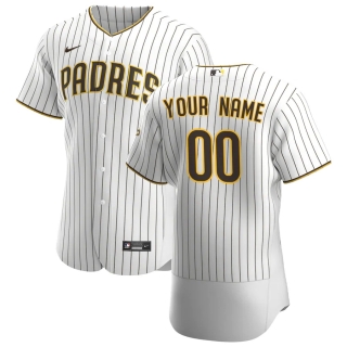 Men's San Diego Padres Nike White Brown 2020 Home Authentic Custom Jersey