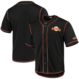 San Francisco Giants Stitches Team Color Button-Down Jersey - Black Orange