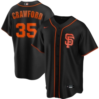 Men's San Francisco Giants Brandon Crawford Nike Black Alternate 2020 Replica Player Jersey