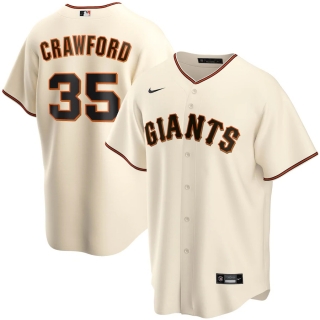 Men's San Francisco Giants Brandon Crawford Nike Cream Home 2020 Replica Player Jersey