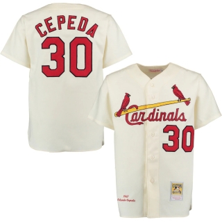 Men's St Louis Cardinals 1967 Orlando Cepeda Mitchell & Ness Cream Home Authentic Throwback Jersey