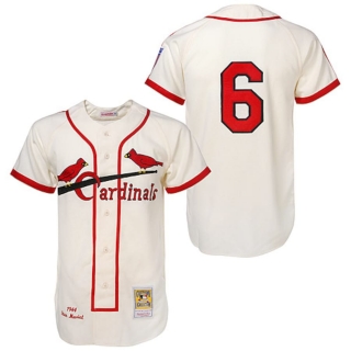 Mens St Louis Cardinals Stan Musial Mitchell & Ness Cream MLB Authentic Jersey