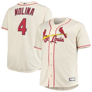 Men's St Louis Cardinals Yadier Molina Cream Big & Tall Replica Player Jersey