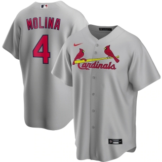 Men's St Louis Cardinals Yadier Molina Nike Gray Road 2020 Replica Player Jersey