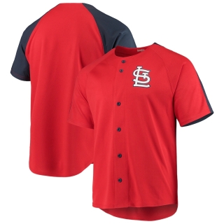 Men's St Louis Cardinals Stitches Red Logo Button-Up Jersey