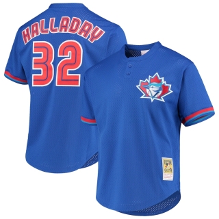 Men's Toronto Blue Jays Roy Halladay Mitchell & Ness Royal Cooperstown Collection Authentic Jersey