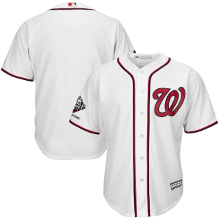Men's Washington Nationals Majestic White 2019 World Series Champions Home Official Cool Base Bar Patch Jersey