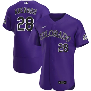 Men's Colorado Rockies Nolan Arenado Nike Purple Alternate 2020 Authentic Player Jersey