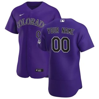 Men's Colorado Rockies Nike Purple 2020 Alternate Authentic Custom Jersey